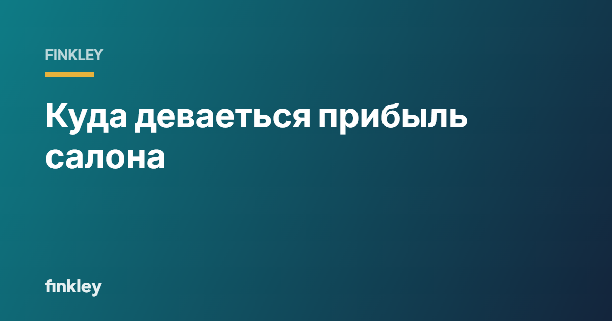 Куда деваеться прибыль салона